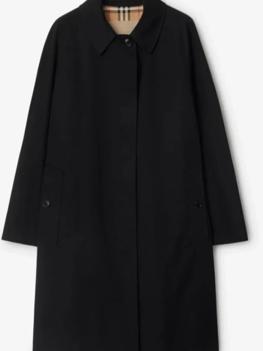 Men’s Burberry Long Coat with Checkered Interior Lining